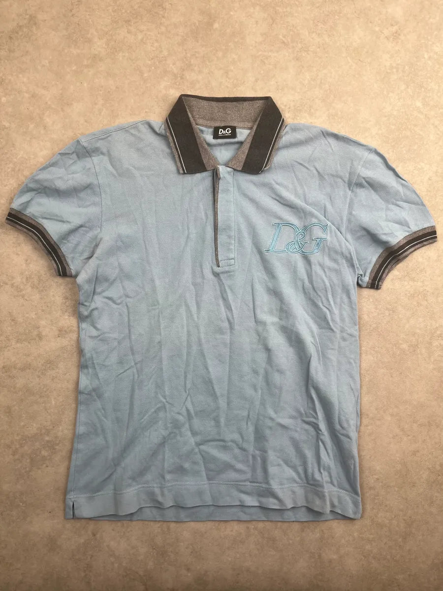 SS2007 Dolce & Gabbana Light Blue Logo Polo jvbkyCrN 2