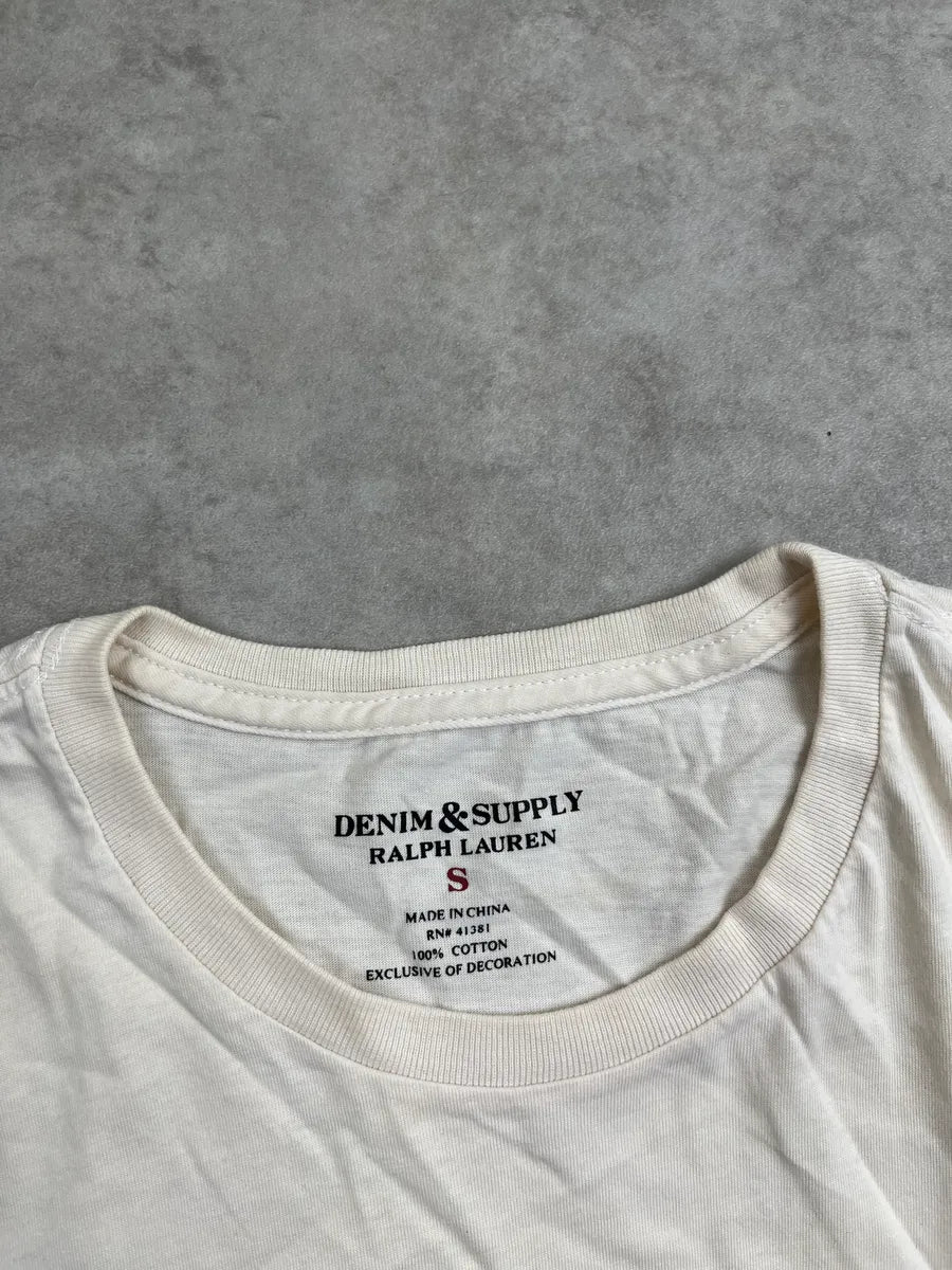 2010s Ralph Lauren Off-White American Flag Distressed T-Shirt qmyMtHlZ 8