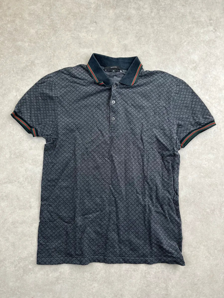2010s Gucci Dark Grey Web Stripe Knit Polo SjtDnGCD 0