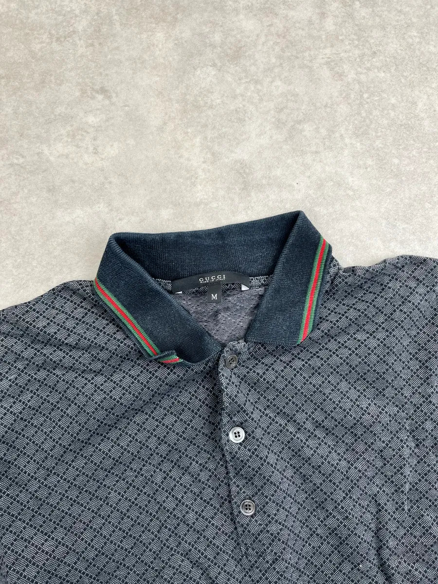 2010s Gucci Dark Grey Web Stripe Knit Polo SjtDnGCD 4
