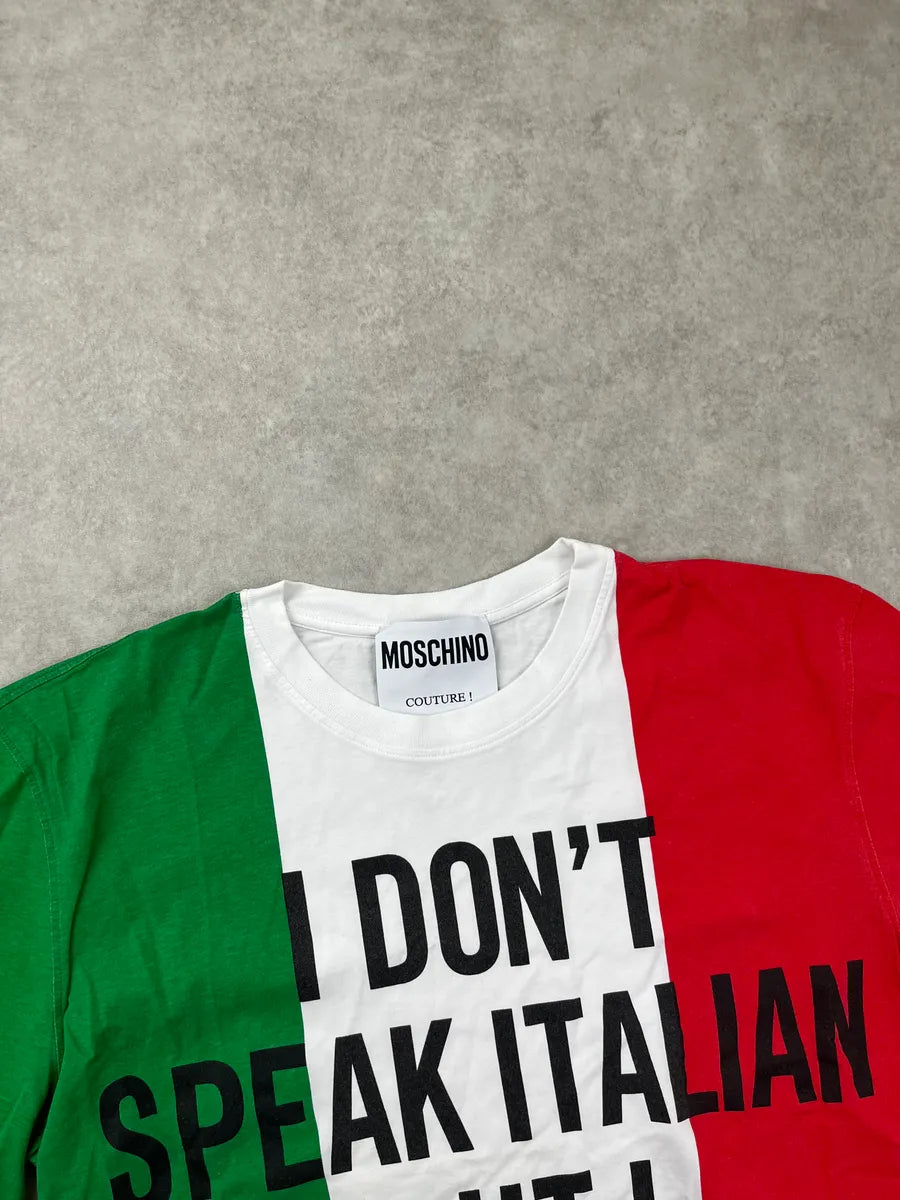 AW2014 Moschino Italian Flag Slogan T-Shirt WmWIZern 5