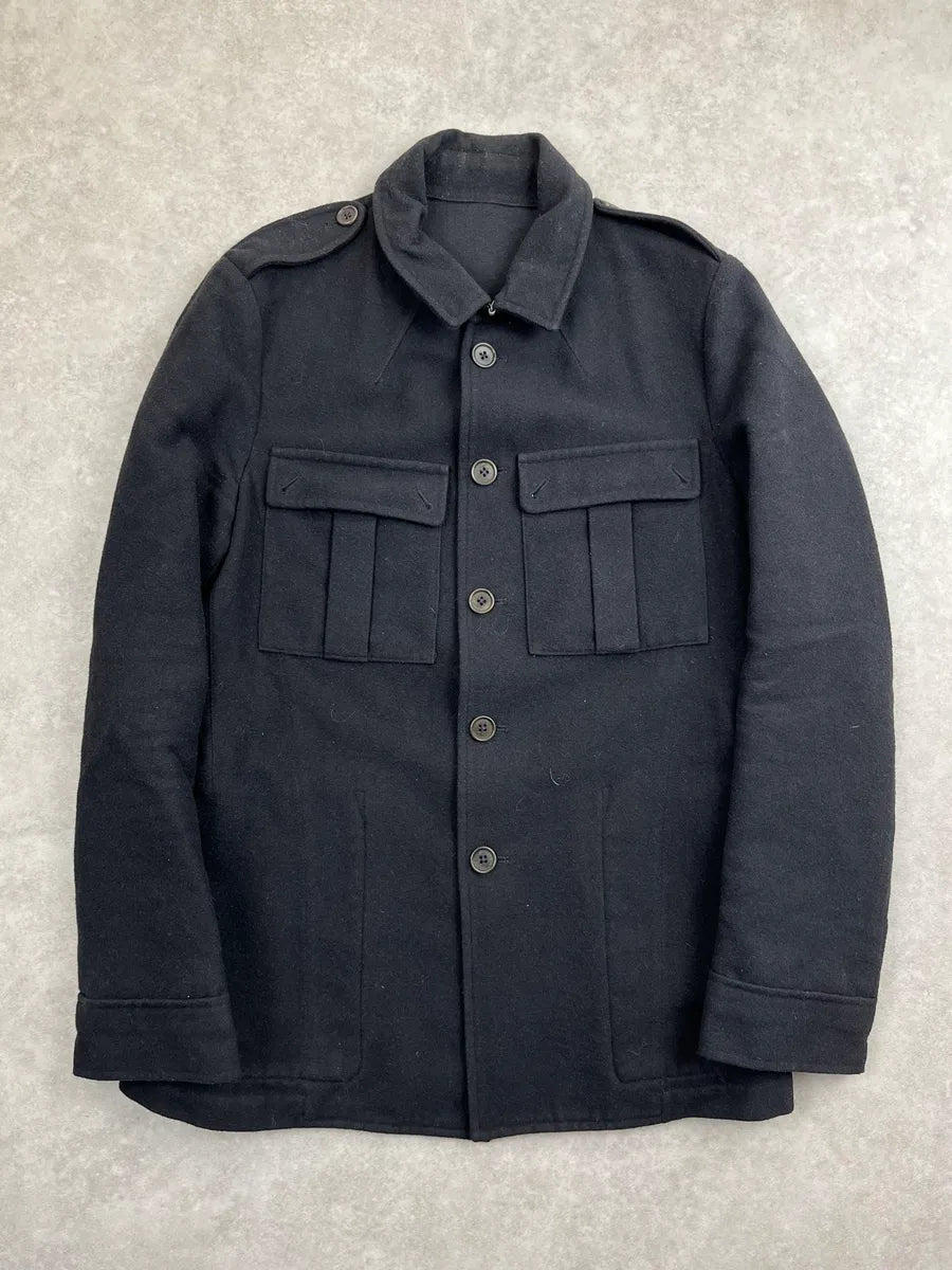 Dries Van Noten Black Wool Epaulette Military Light Jacket jtpzcAbO 0