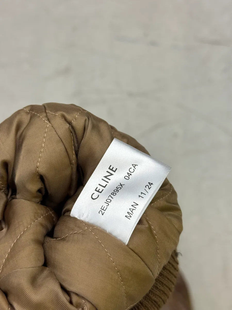 AW2024 Celine Sample Brown Leather Crocodile-Embossed Multi-Zip Bomber Jacket bxvQTaxu 13