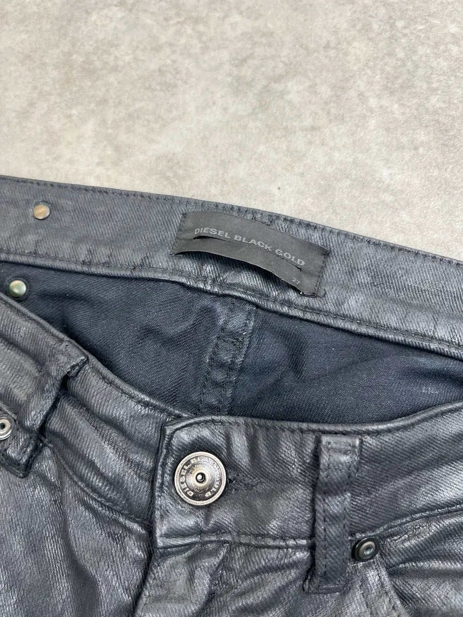 Diesel Black Waxed Coated Skinny Jeans POBWXNti 10