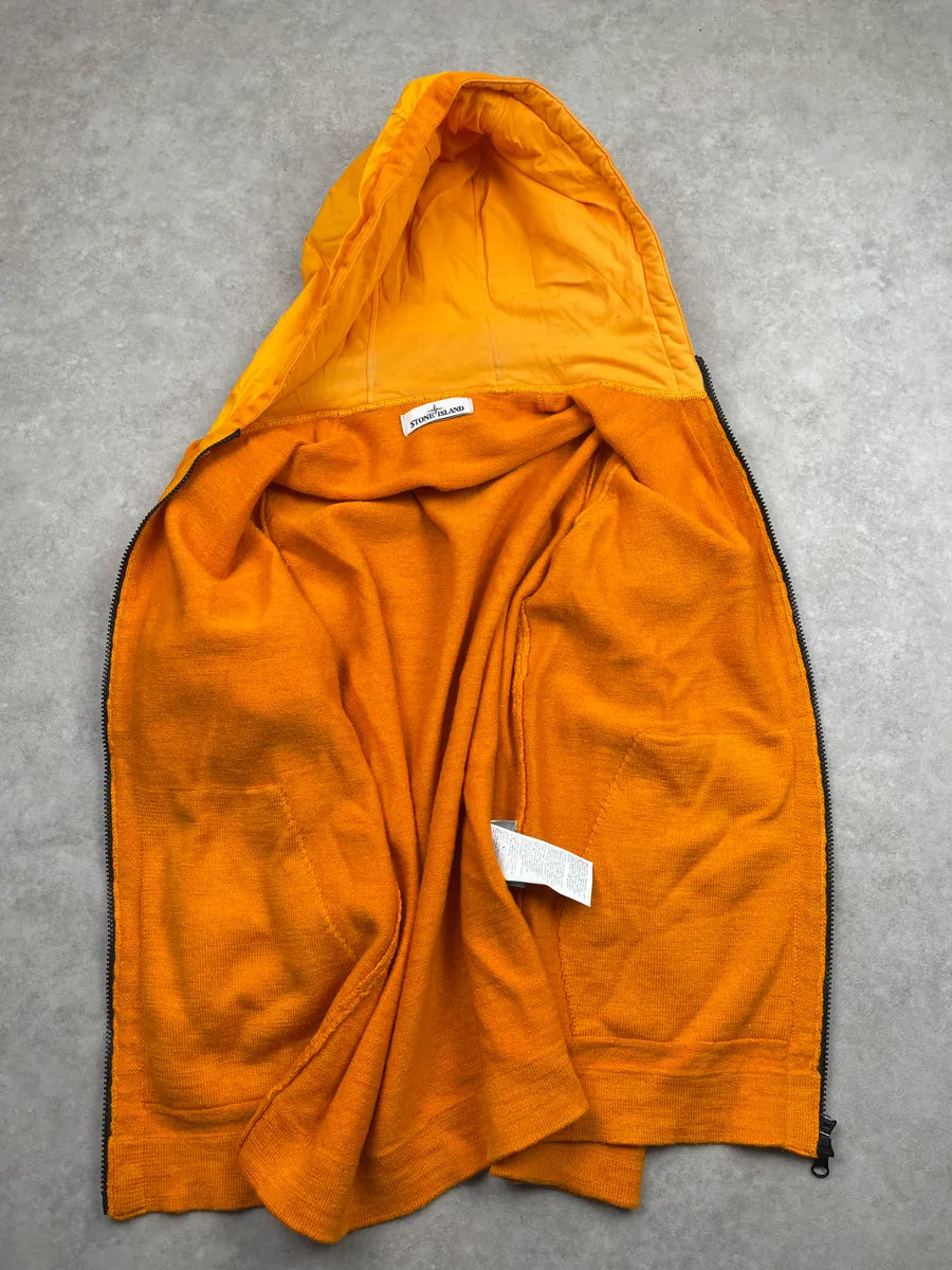 Stone Island Orange Compass Logo Contrast Hood Light Jacket IYRzShiw 6