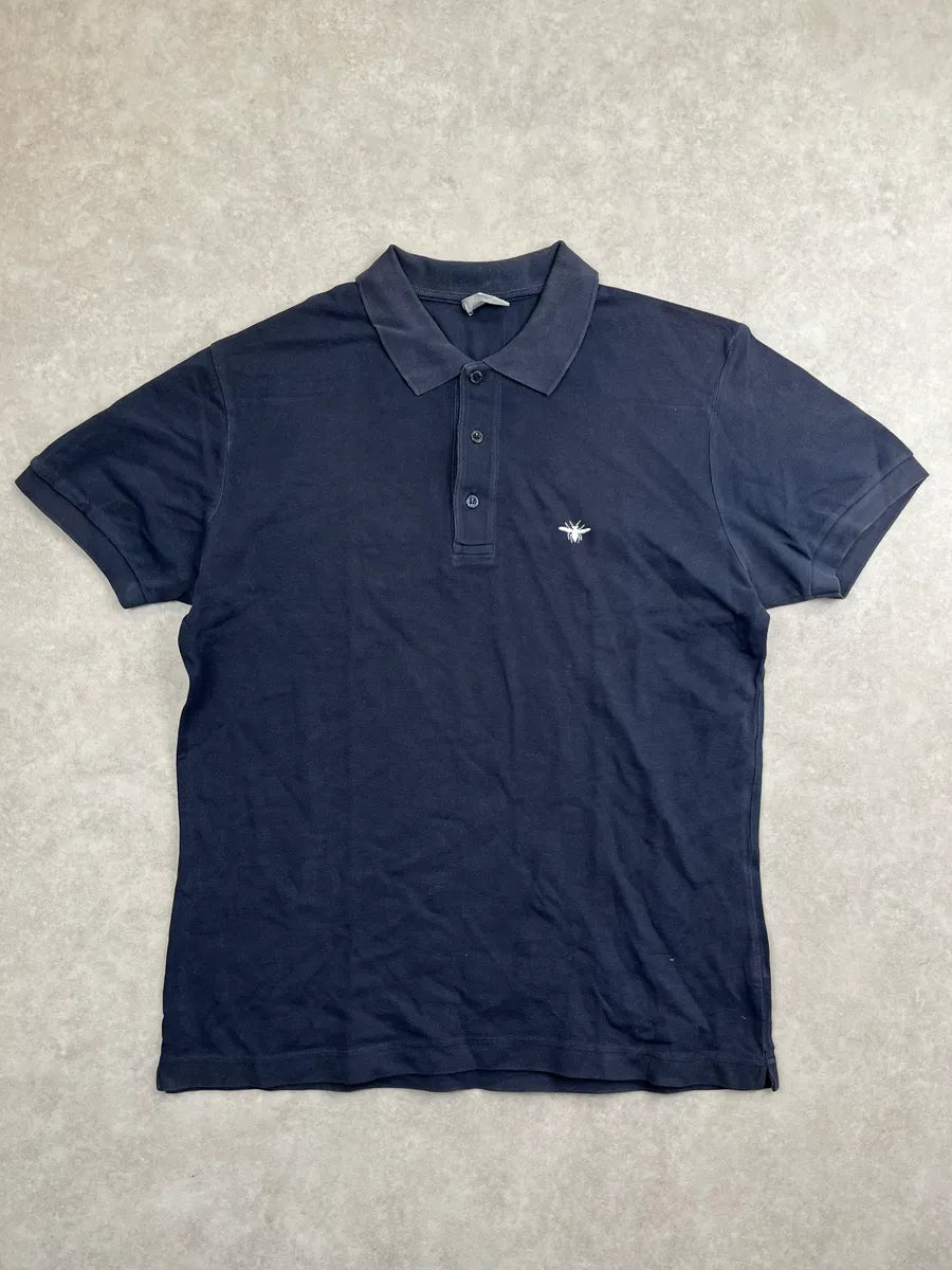 Dior Navy Bee Embroidered Piqué Polo DSNFeGyW 0