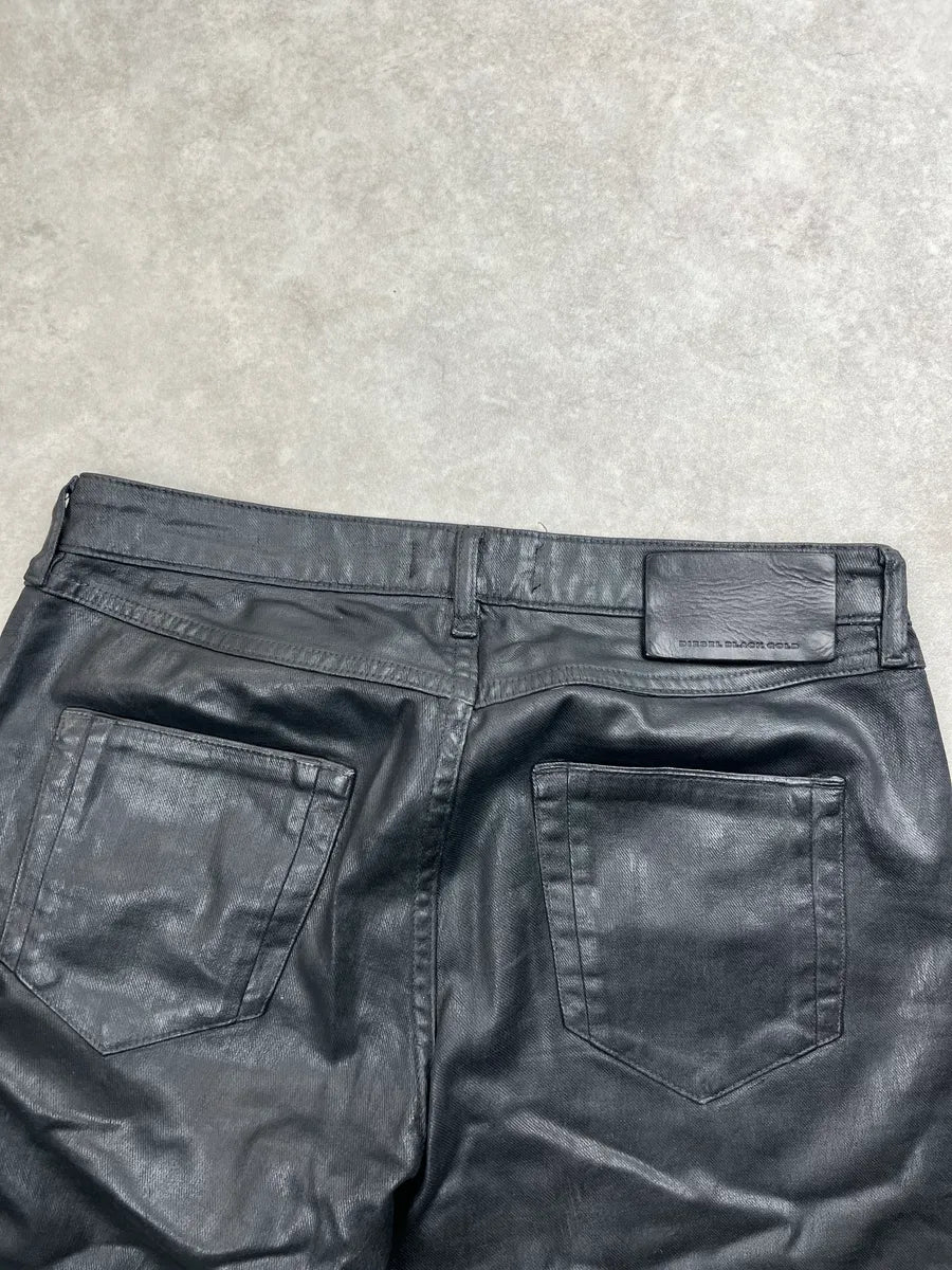 Diesel Black Waxed Coated Skinny Jeans POBWXNti 6