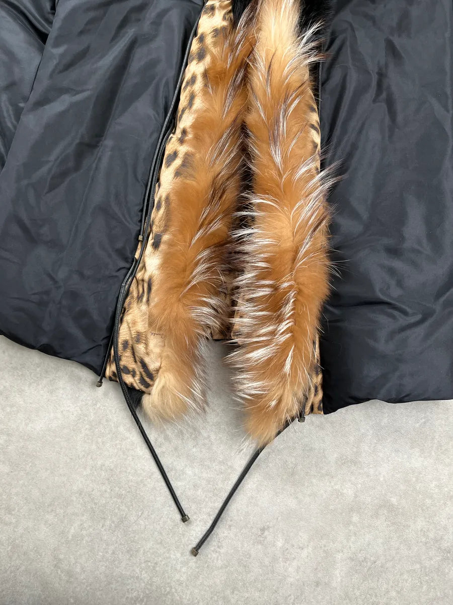 AW2001 Roberto Cavalli Black Fur Leopard Coat KmriQlVI 7