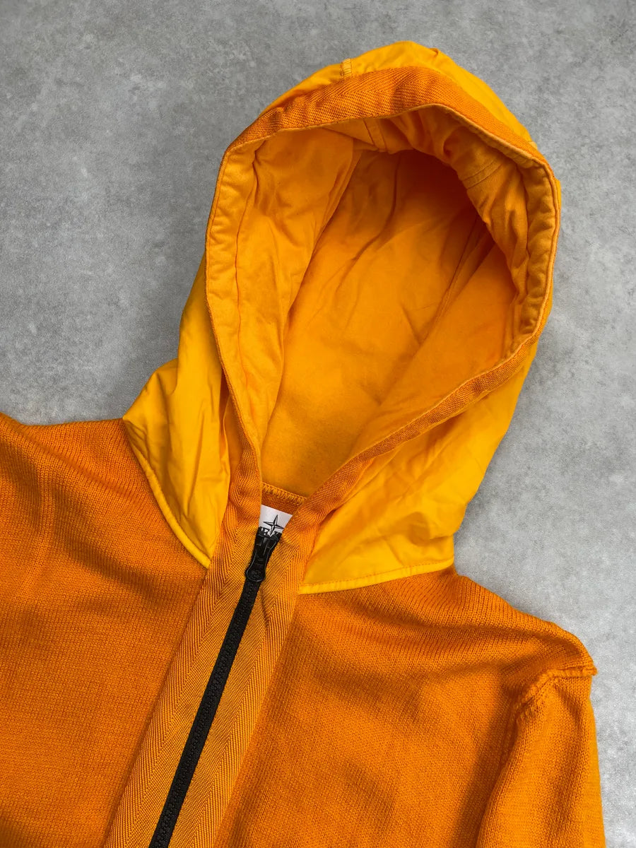 Stone Island Orange Compass Logo Contrast Hood Light Jacket IYRzShiw 8