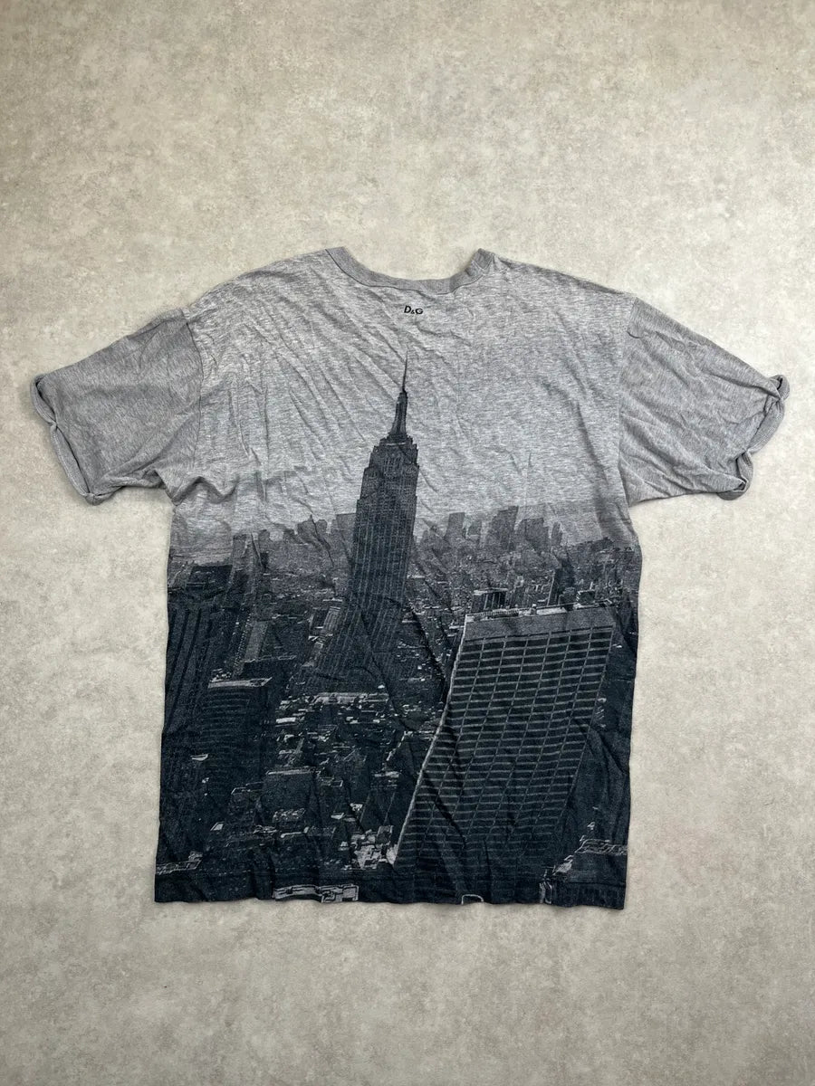 AW2011 Dolce & Gabbana Grey Coca-Cola Empire State Graphic T-Shirt SfRTABWy 3
