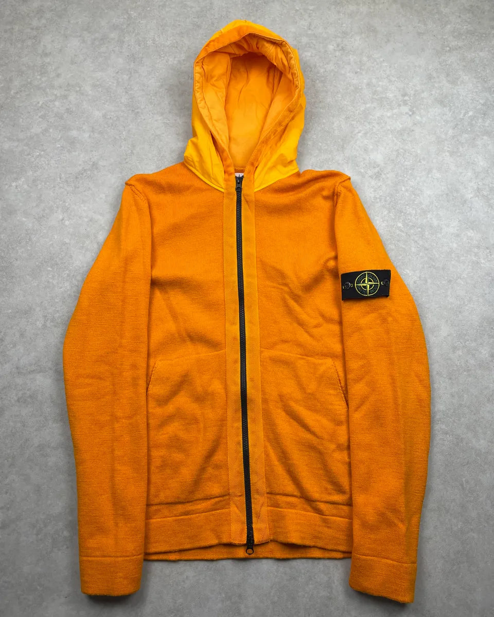 Stone Island Orange Compass Logo Contrast Hood Light Jacket IYRzShiw 0