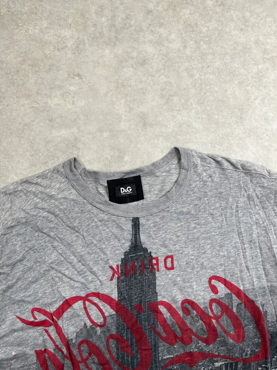 AW2011 Dolce & Gabbana Grey Coca-Cola Empire State Graphic T-Shirt SfRTABWy 4