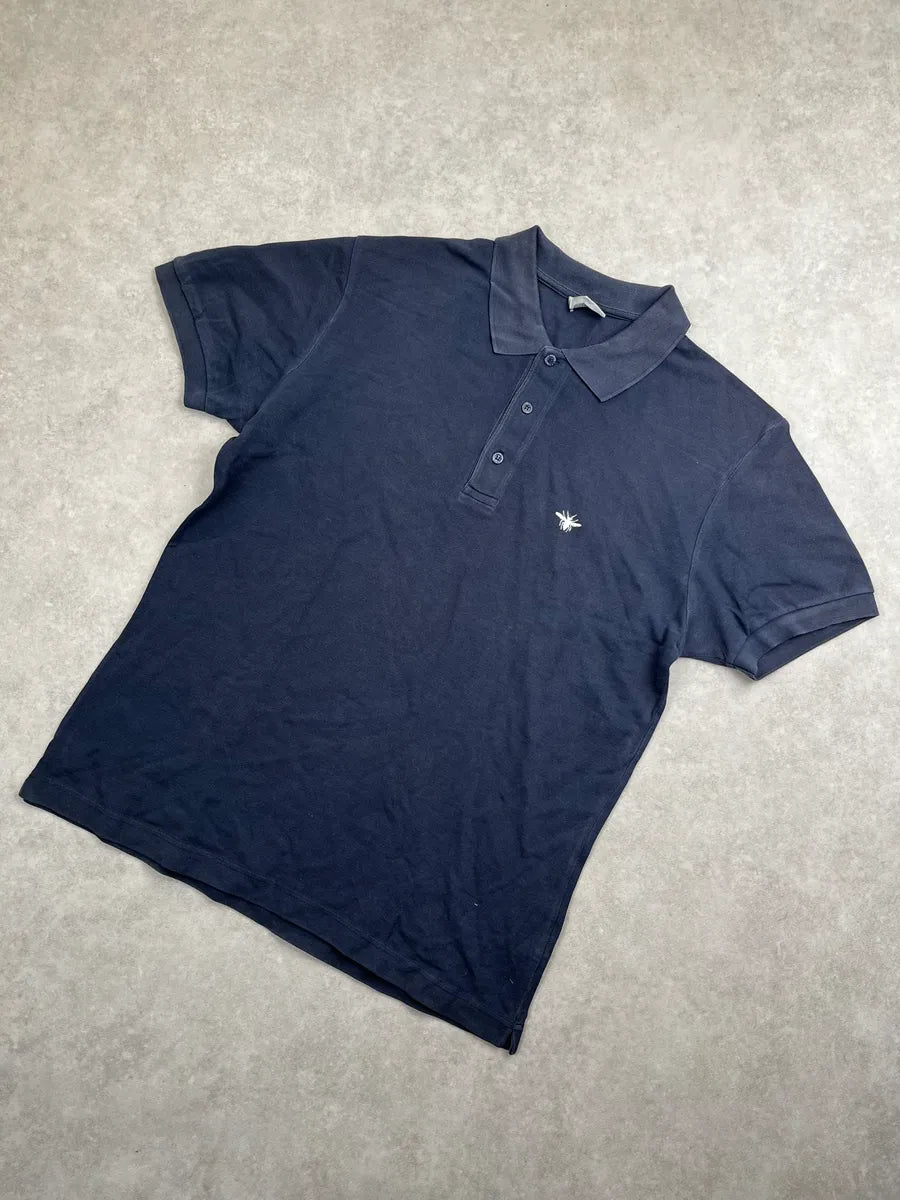 Dior Navy Bee Embroidered Piqué Polo DSNFeGyW 6