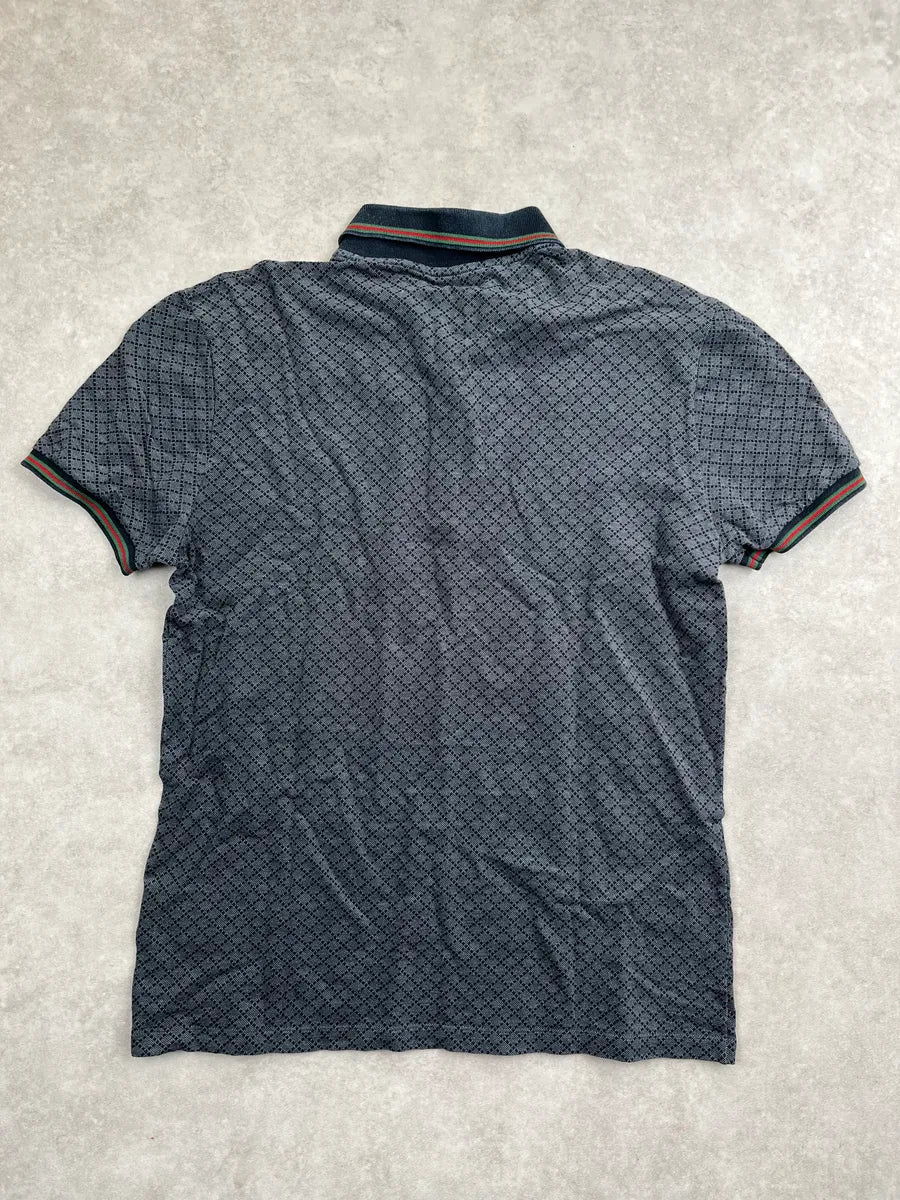 2010s Gucci Dark Grey Web Stripe Knit Polo SjtDnGCD 3