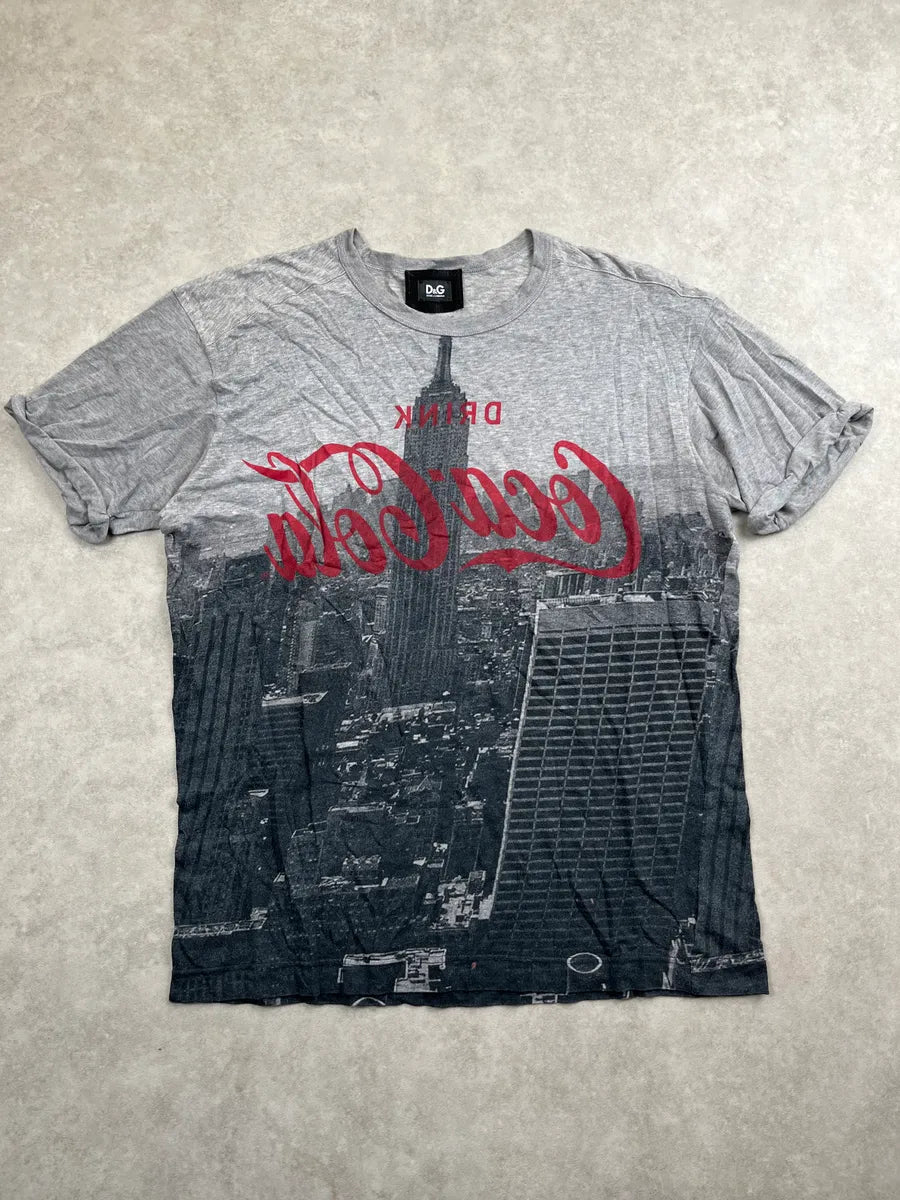 AW2011 Dolce & Gabbana Grey Coca-Cola Empire State Graphic T-Shirt SfRTABWy 0