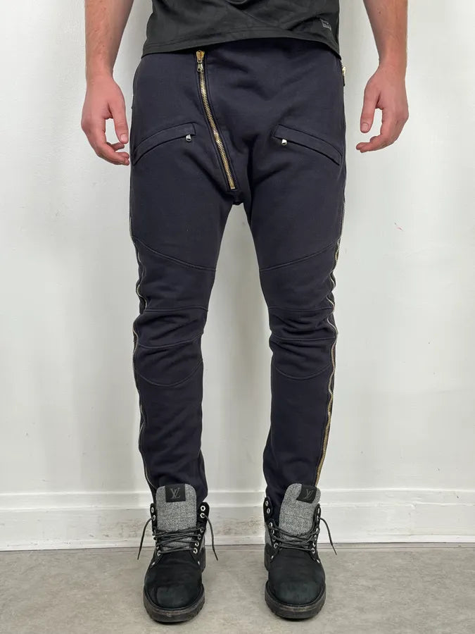Pierre Balmain Asymmetrical Zip Navy Joggers nTvEHfu 1