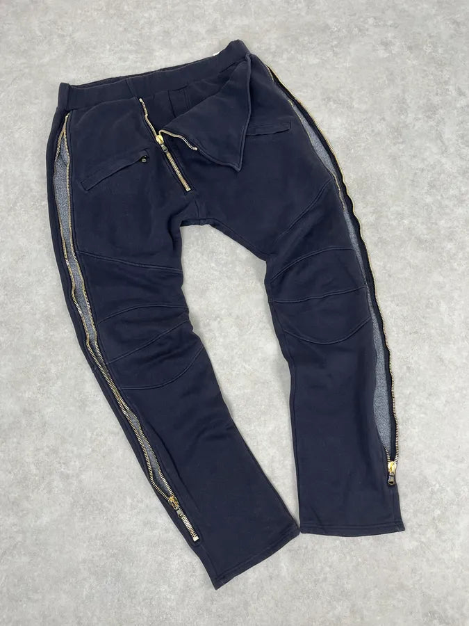 Pierre Balmain Asymmetrical Zip Navy Joggers nTvEHfu 4