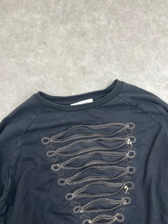 2010s Pierre Balmain Black Chain-Link Embellished Sweater DNXlQpT 3