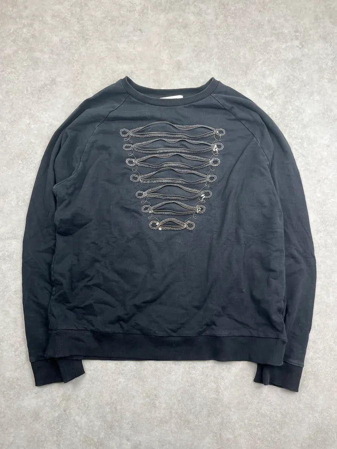 2010s Pierre Balmain Black Chain-Link Embellished Sweater DNXlQpT 0
