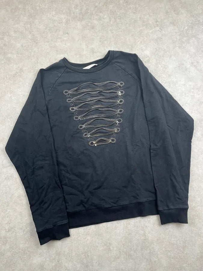 2010s Pierre Balmain Black Chain-Link Embellished Sweater DNXlQpT 4
