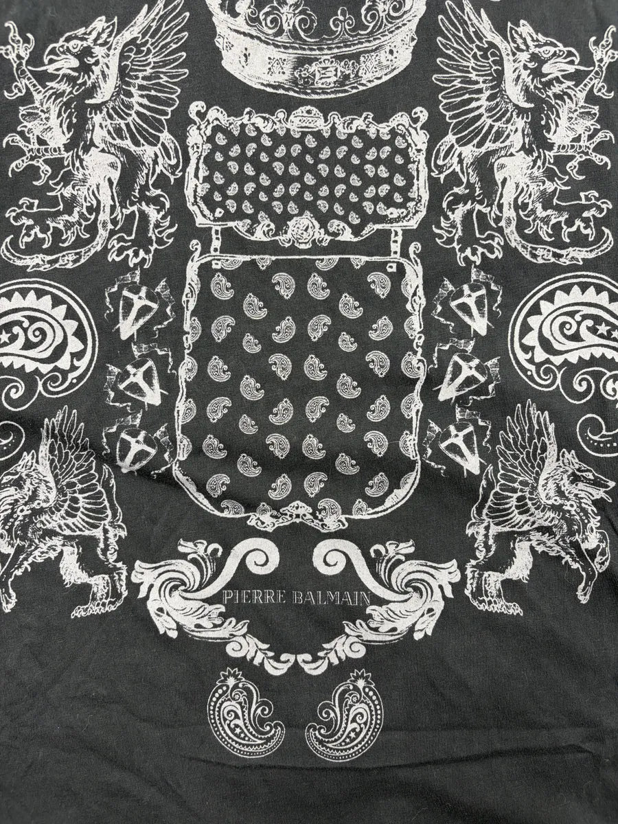 SS2012 Pierre Balmain Black Faded Royal Tank Top aFYhKeE 5
