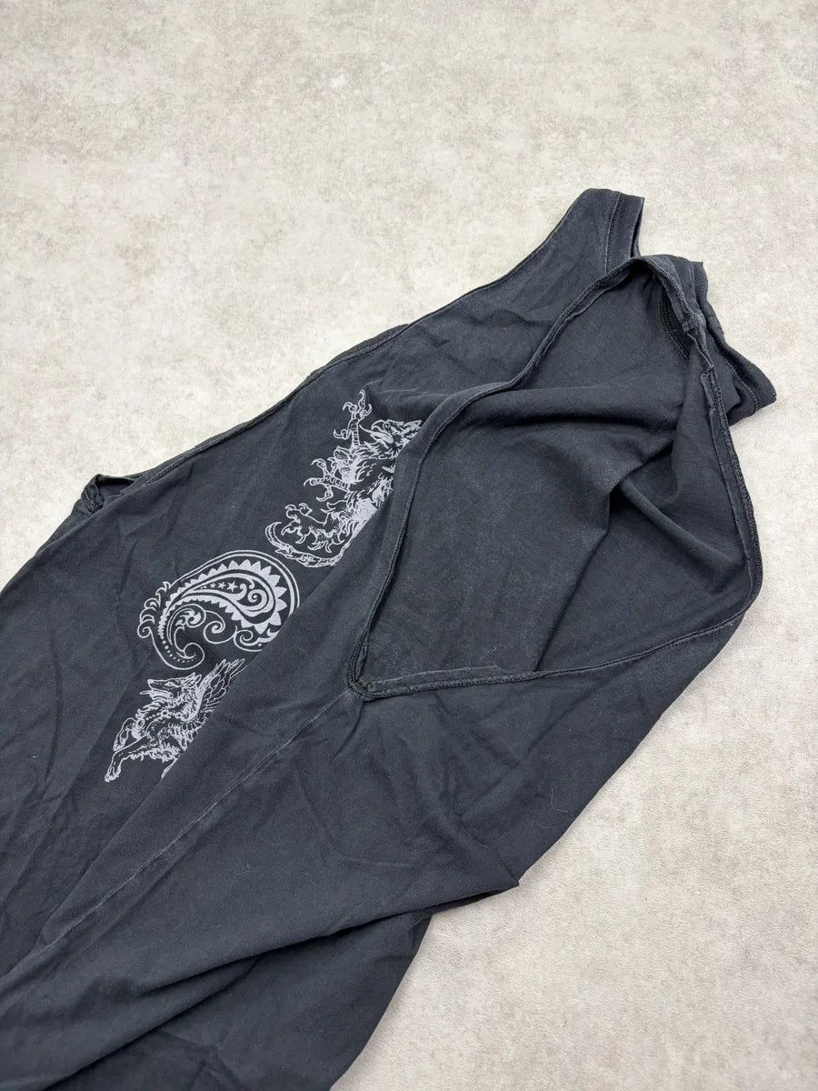 SS2012 Pierre Balmain Black Faded Royal Tank Top aFYhKeE 7