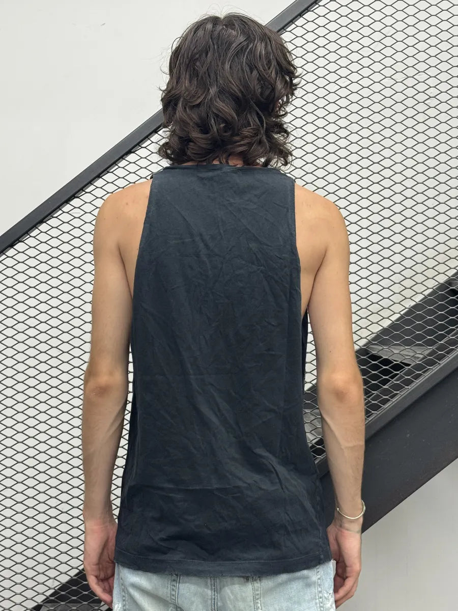SS2012 Pierre Balmain Black Faded Royal Tank Top aFYhKeE 2