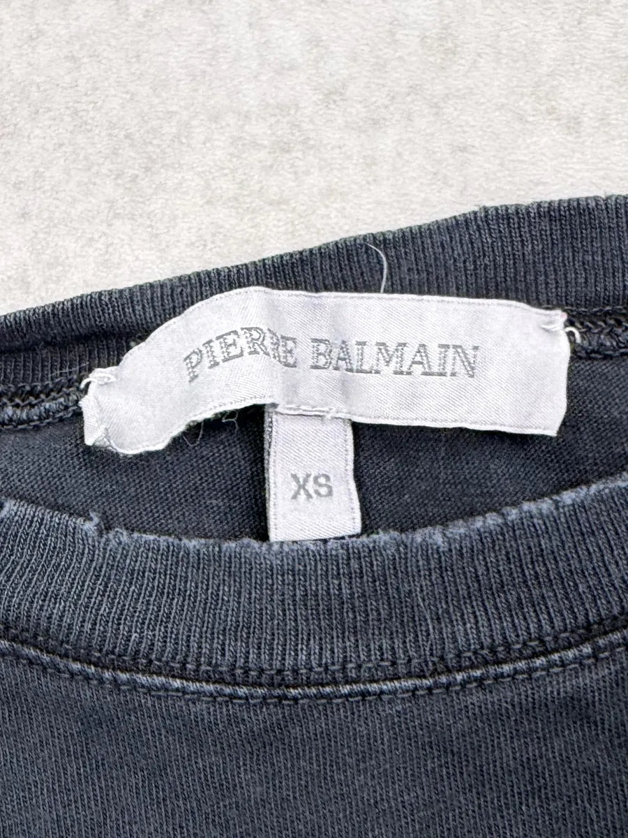 SS2012 Pierre Balmain Black Faded Royal Tank Top aFYhKeE 4