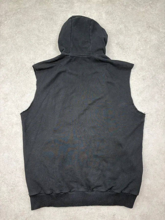 Pierre Balmain Black Front Zips Hooded Biker Vest MoXfGOC 5