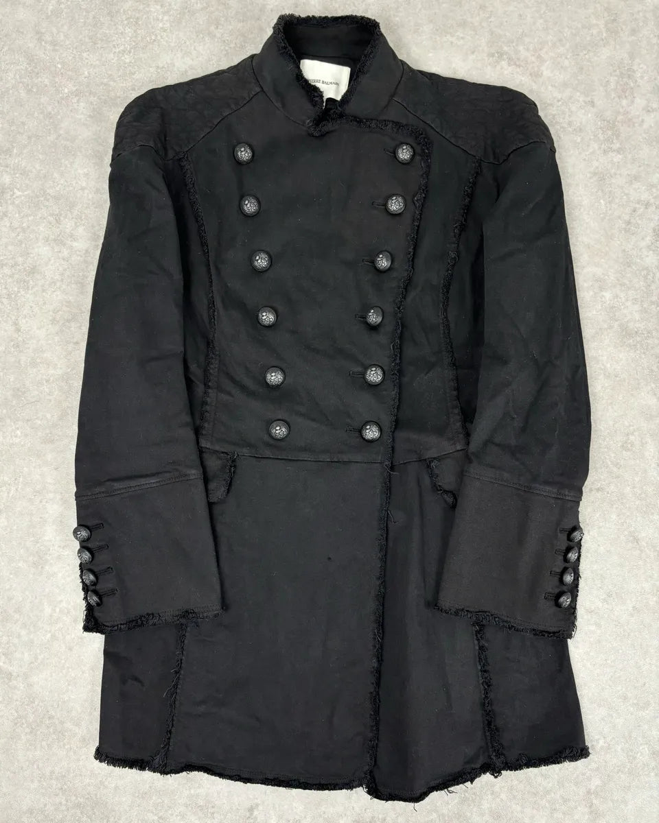 Pierre Balmain Black Double-Breasted Officer Napoleon Jacket REZjpol 0