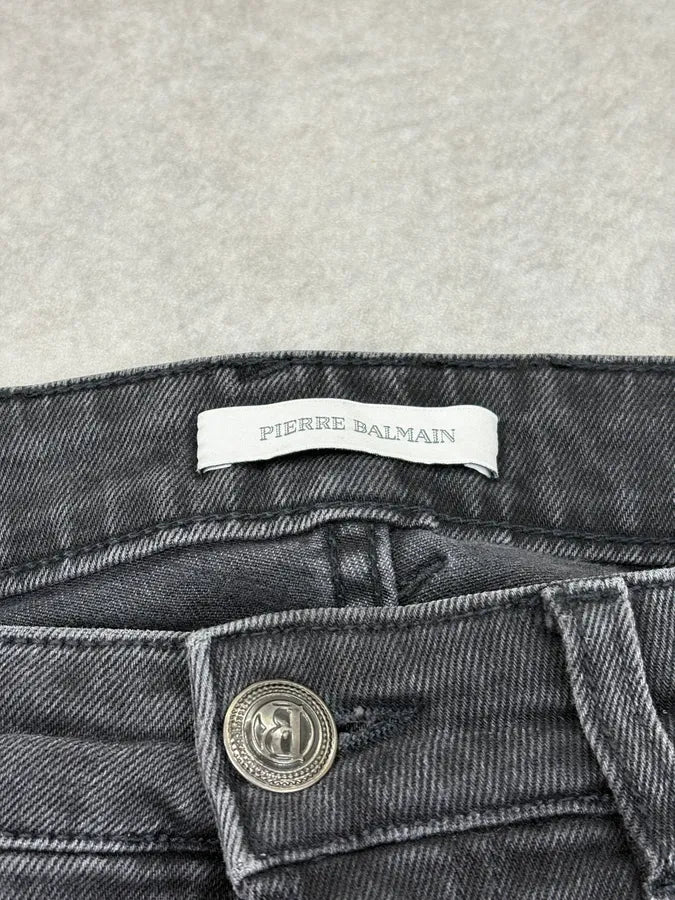 2000s Pierre Balmain Faded Grey Biker Denim Jeans  lCswAkD 12