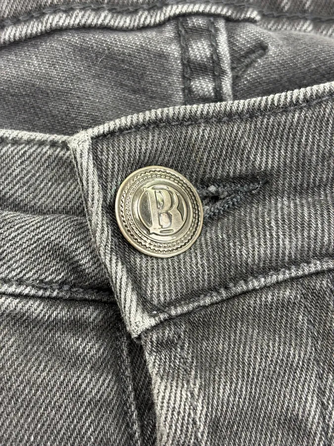 2000s Pierre Balmain Faded Grey Biker Denim Jeans  lCswAkD 11