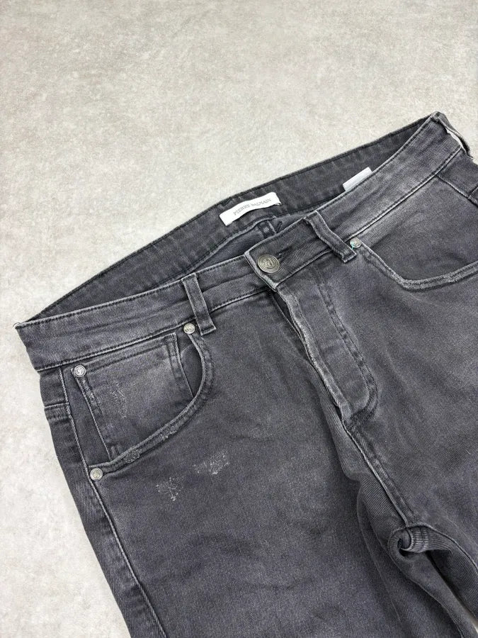 2000s Pierre Balmain Faded Grey Biker Denim Jeans  lCswAkD 5
