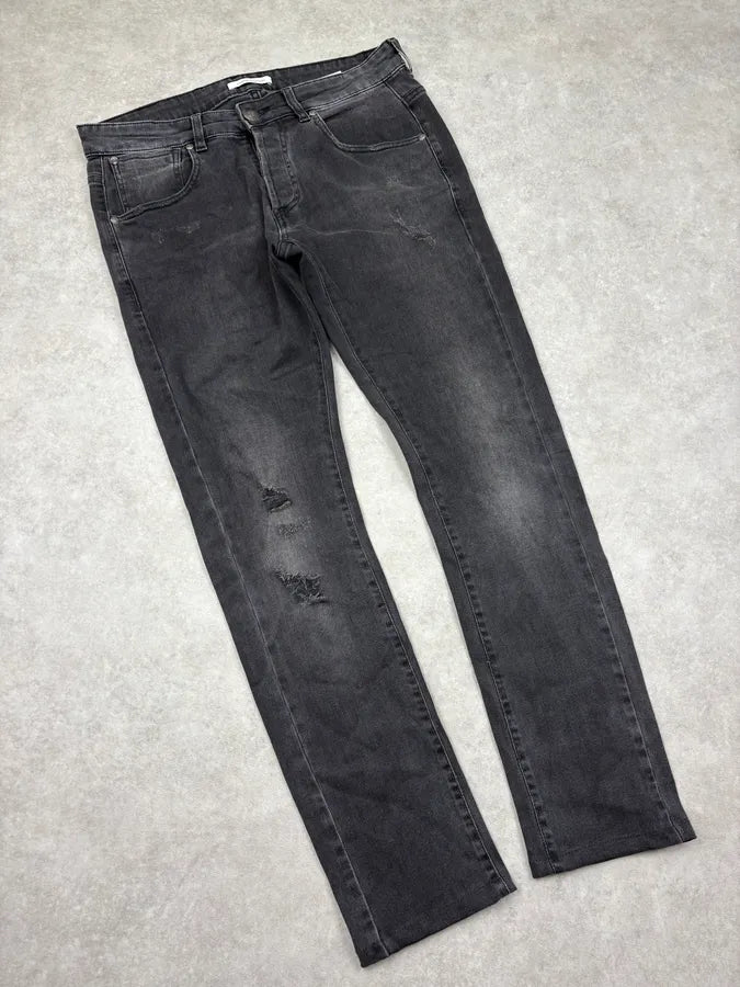 2000s Pierre Balmain Faded Grey Biker Denim Jeans  lCswAkD 4