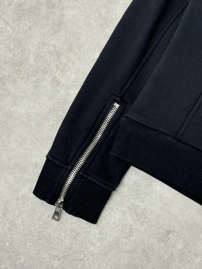 2010s Balmain Black Quilted Leather Pocket Sweater vyQKvKV 8