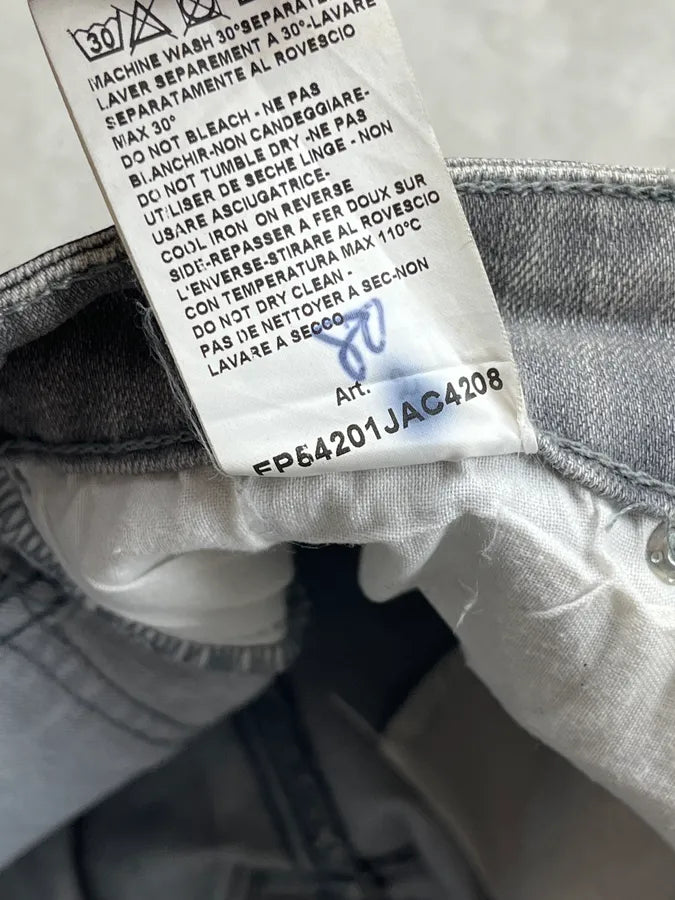 Pierre Balmain Black & Grey Zebra Stripe Waxed Slim Jeans KFEsiTT 14