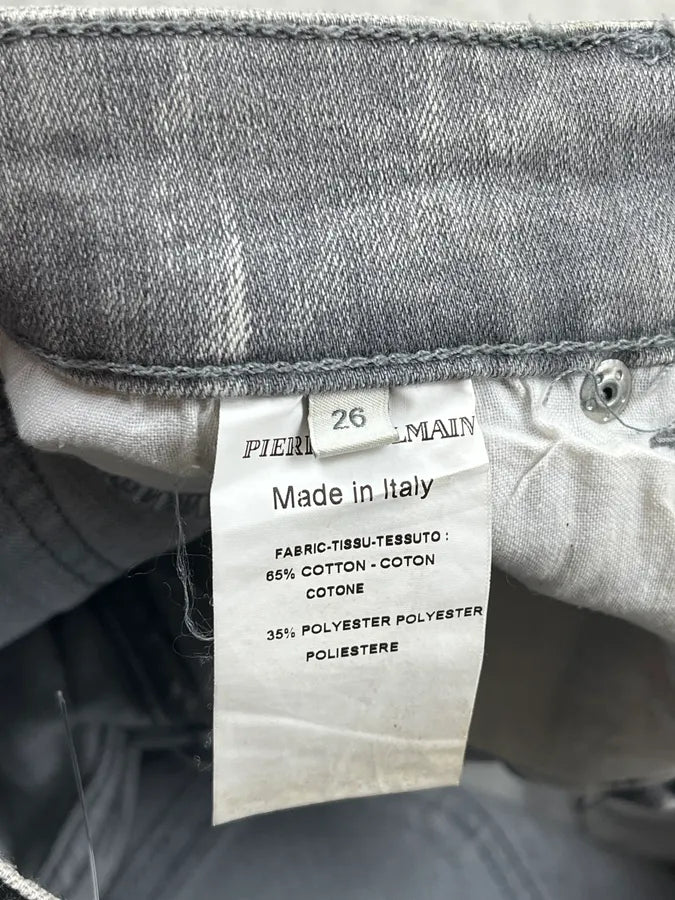 Pierre Balmain Black & Grey Zebra Stripe Waxed Slim Jeans KFEsiTT 13