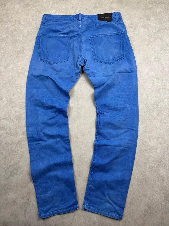 SS2012 Pierre Balmain Blue Electric Denim Jeans BAnDvrP 2