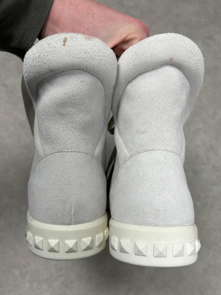 Pierre Balmain Avant-Garde Cream Grey Suede Lace-Up Boots LDNNHpt 5