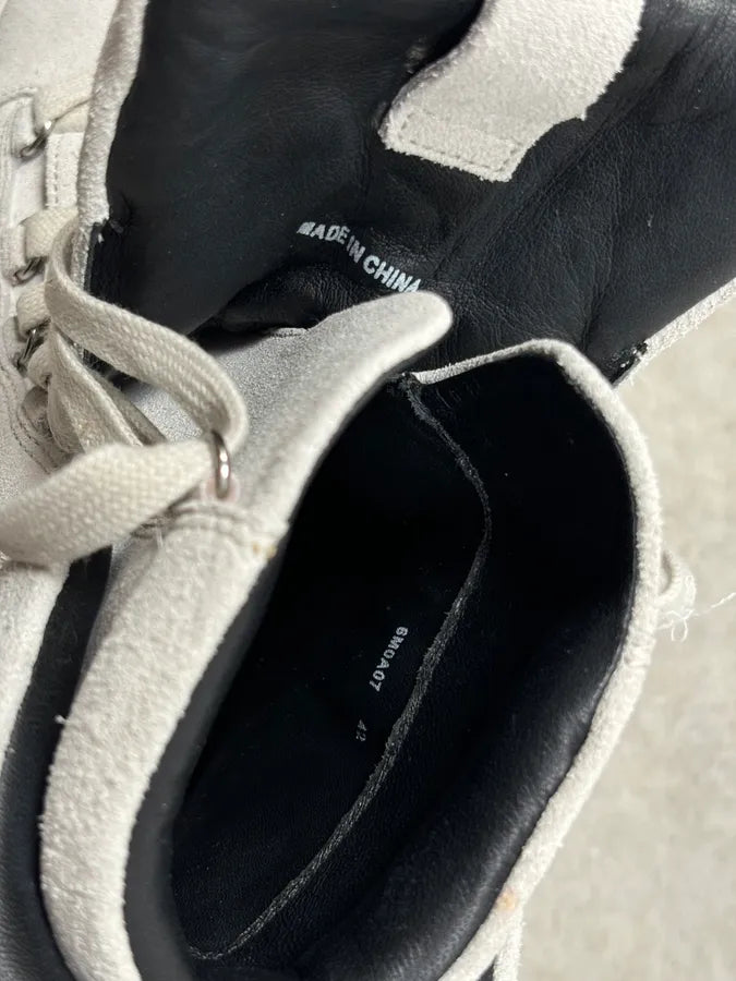 Pierre Balmain Avant-Garde Cream Grey Suede Lace-Up Boots LDNNHpt 9