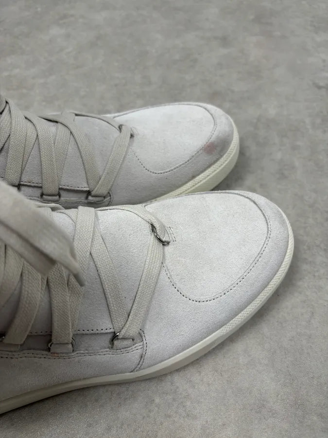 Pierre Balmain Avant-Garde Cream Grey Suede Lace-Up Boots LDNNHpt 7