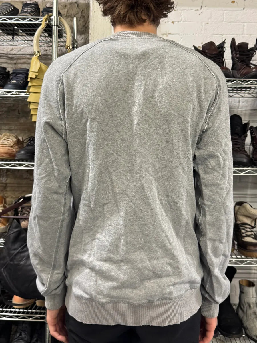 Pierre Balmain Grey Lined Relaxed Sweater (M/L) TUDPDfc 2