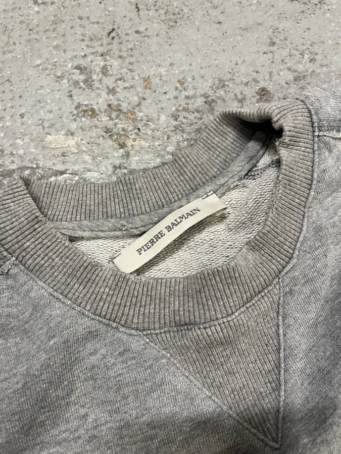 Pierre Balmain Grey Lined Relaxed Sweater (M/L) TUDPDfc 8