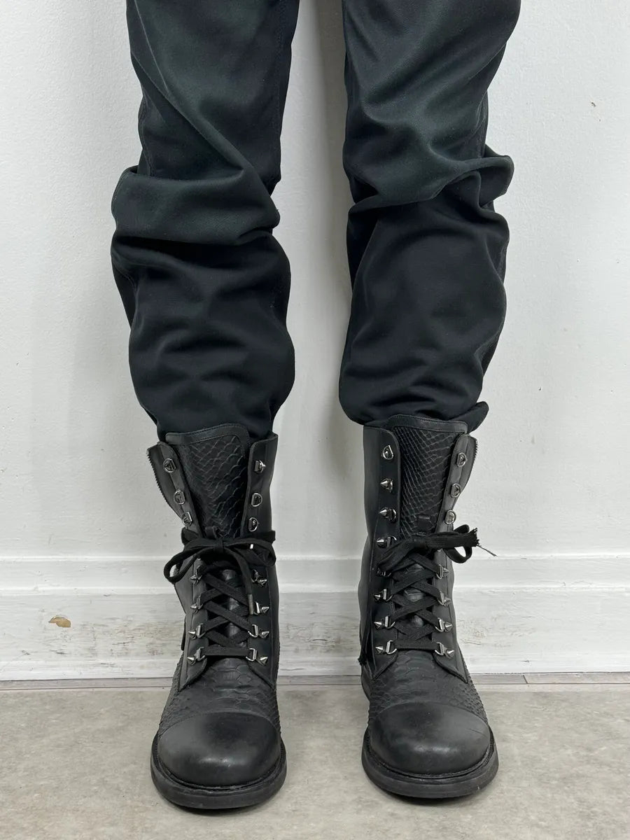 Pierre Balmain Hybrid Side Zips Python Effect Leather Boots UXyCObv 1