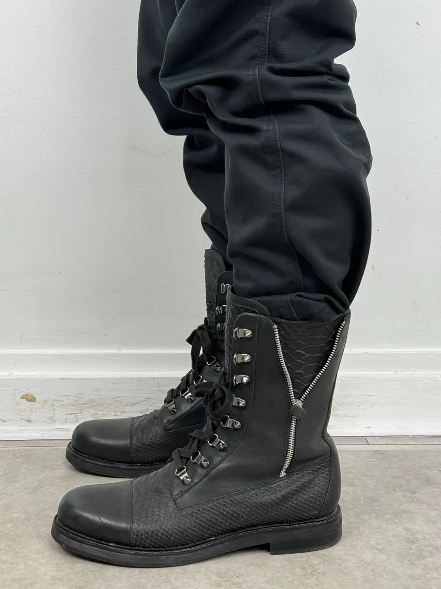 Pierre Balmain Hybrid Side Zips Python Effect Leather Boots UXyCObv 2