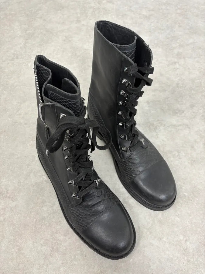 Pierre Balmain Hybrid Side Zips Python Effect Leather Boots UXyCObv 5