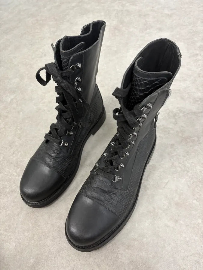 Pierre Balmain Hybrid Side Zips Python Effect Leather Boots UXyCObv 4