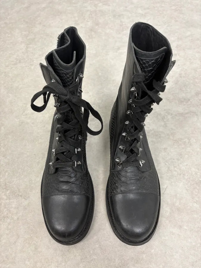 Pierre Balmain Hybrid Side Zips Python Effect Leather Boots UXyCObv 3