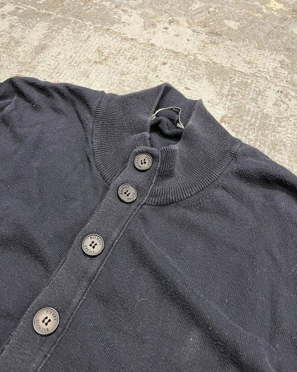 Pierre Balmain Navy & Orange Contrast Stitch Cardigan OOxFcCZ 4
