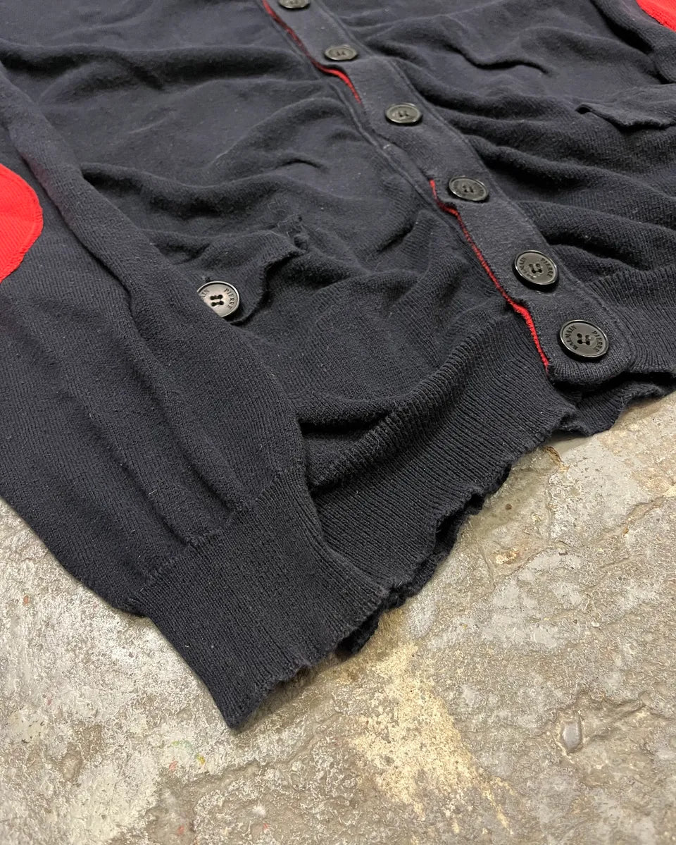 Pierre Balmain Navy & Orange Contrast Stitch Cardigan OOxFcCZ 5